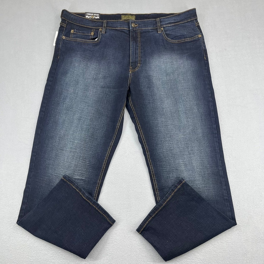 Urban Star Mens Relaxed Fit Dark Wash Stretch Denim Jeans 42x30 02513692CO